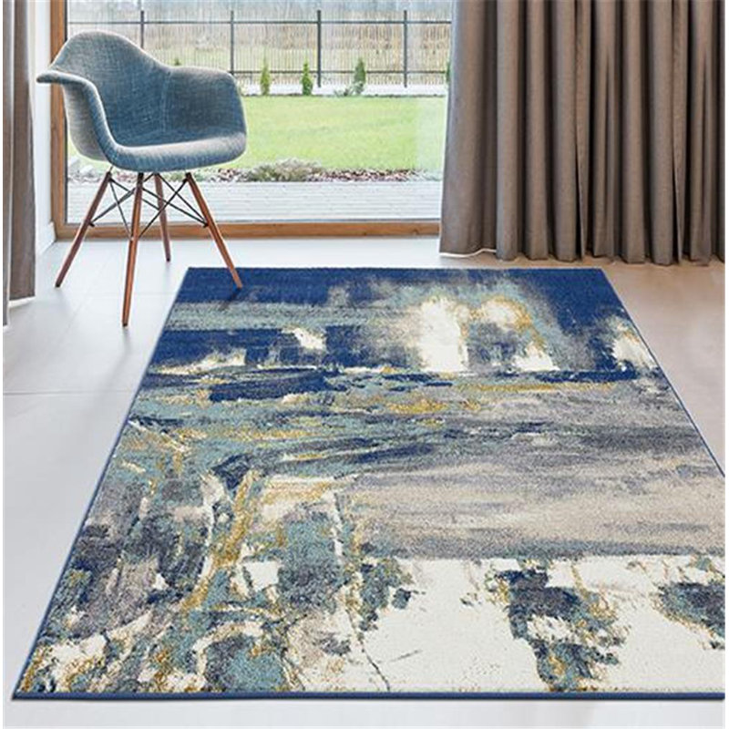 Wrought Studio Bellicent Abstract Blue Area Rug Wayfair